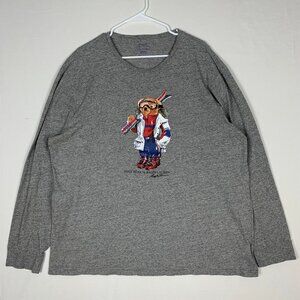 Polo Ralph Lauren Polo Bear Ski Gray Long-Sleeve Shirt XXL